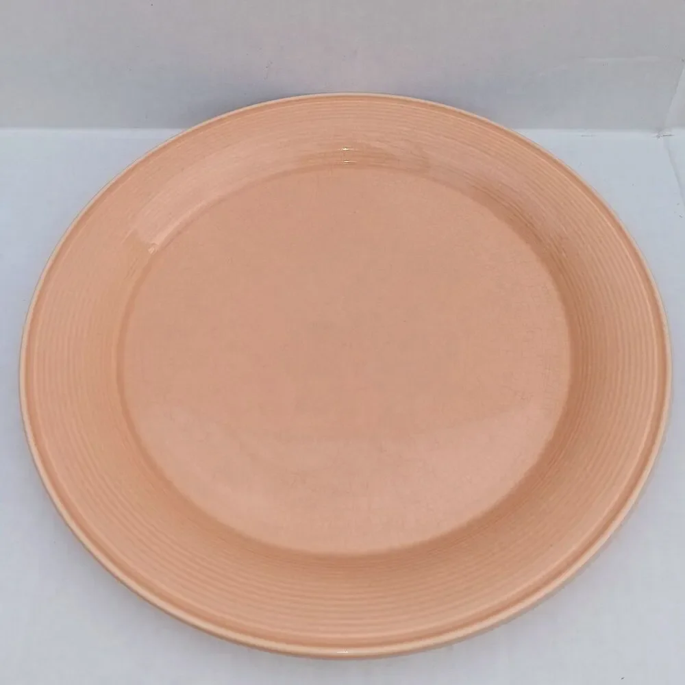 Vintage Nancy Calhoun Light Peach Dinner Plate-Set Of 3-Stoneware-10 5/8